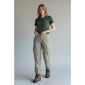 Columbia Titanium Women’s Convertible Khaki Cargo Pants Lightweight Hiking Small